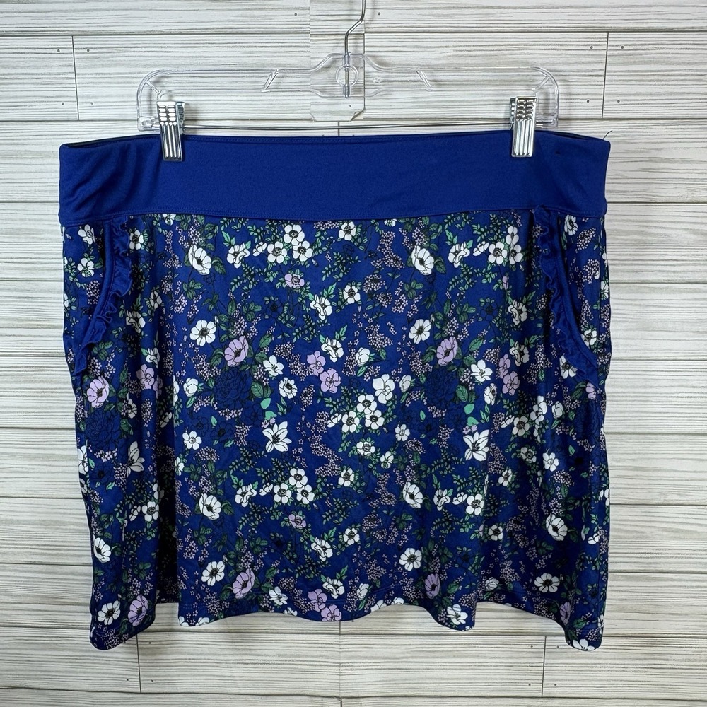 Callaway Women's Mazarine Blue Floral True Sculpt Golf Skorts Skirt‎ Size 2XL